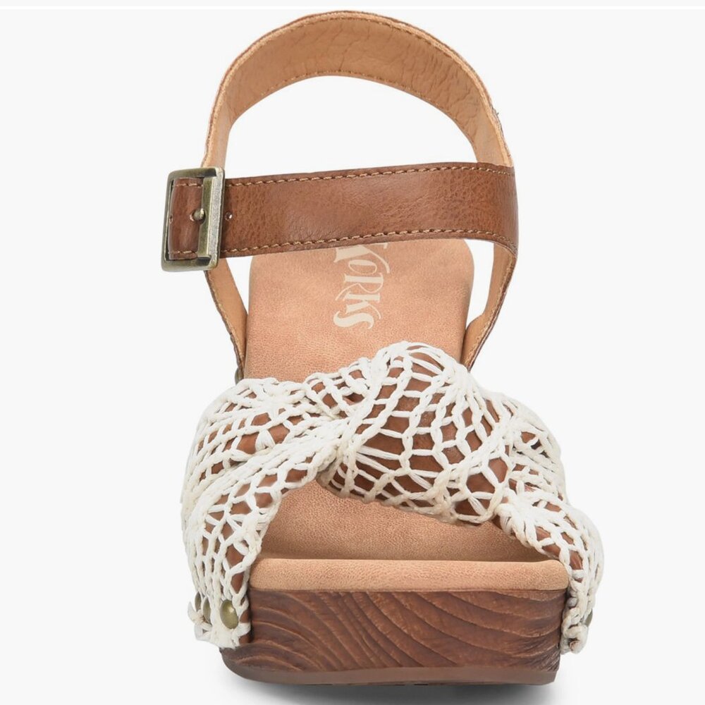 NEW KORKS Natalia Knot Sandal In Color TAN/ NAT CROCHET - Picture 3 of 9